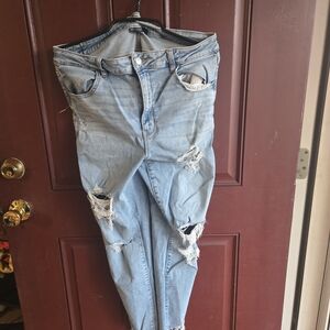 American Eagle Outfitters Light Blue Ripped Skinny Jeans